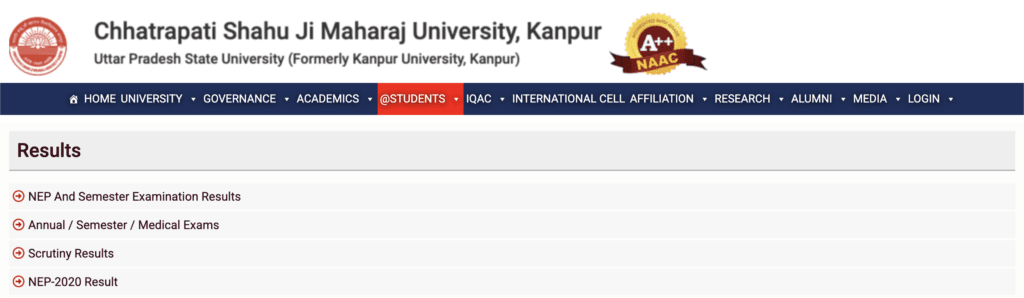 CSJMU Odd Semester Result 2024-25